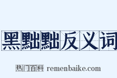 黑黜黜反义词是什么意思的图片